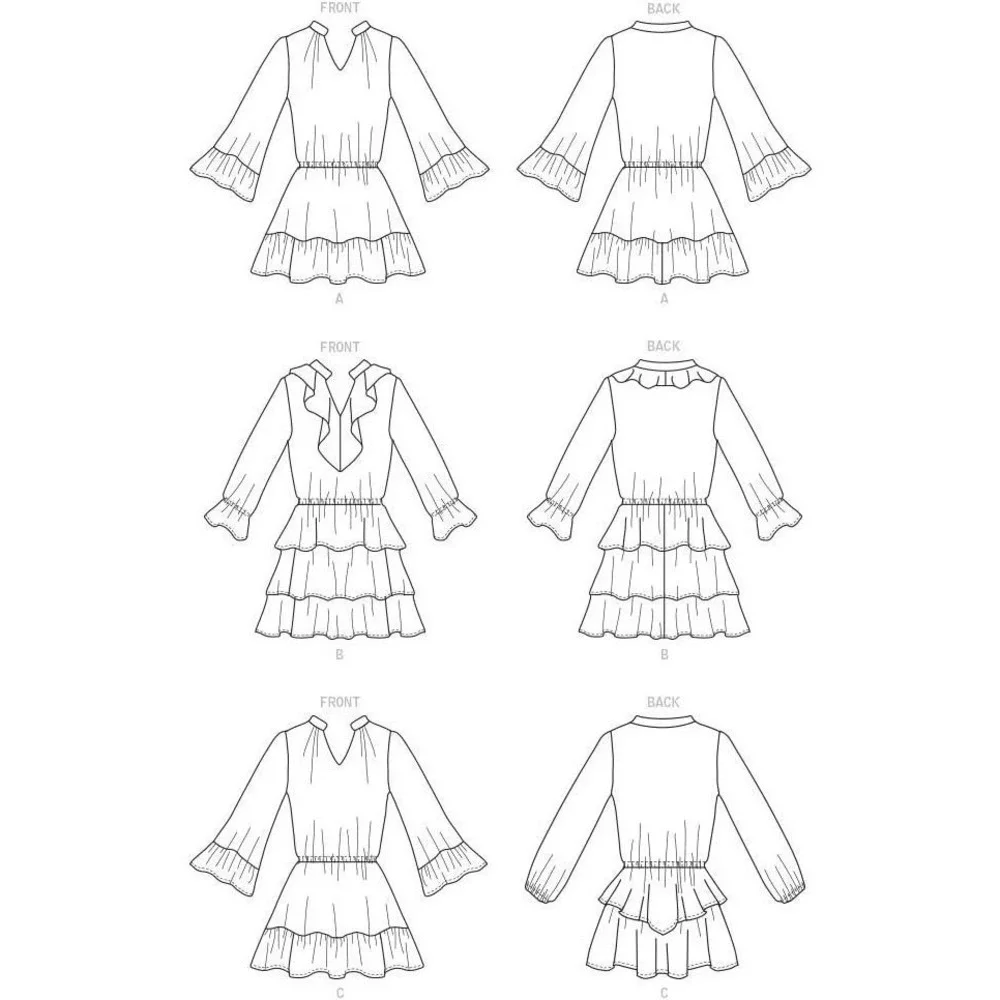 McCalls Sewing Pattern 8089 10527 Misses Dress Size 14-22 Ruffled‎ Tier UNCUT